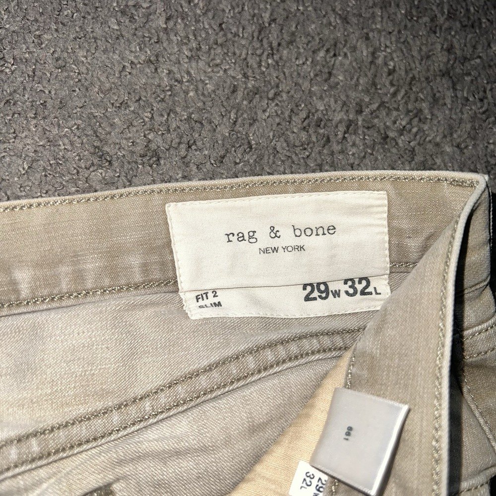 Rag & Bone Jeans Mens 29x32 Brown Khaki Fit 2 Slim Button Fly Denim Pants - Picture 3 of 9